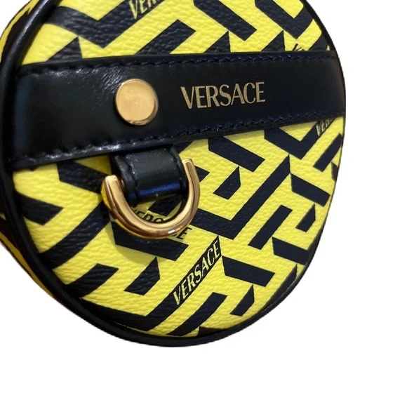 NWOT Versace La Greca Signature Print Round Pouch Wallet Purse Belt Bag - Picture 4 of 7